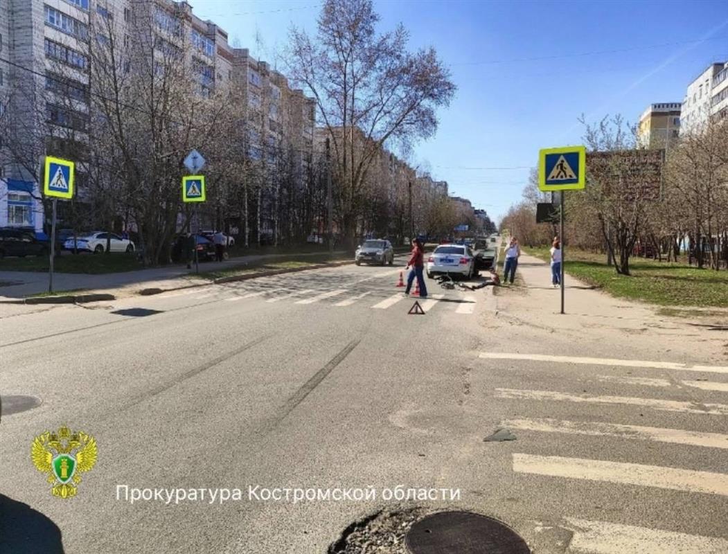 Ребёнок на велосипеде оказался под колёсами иномарки в Костроме