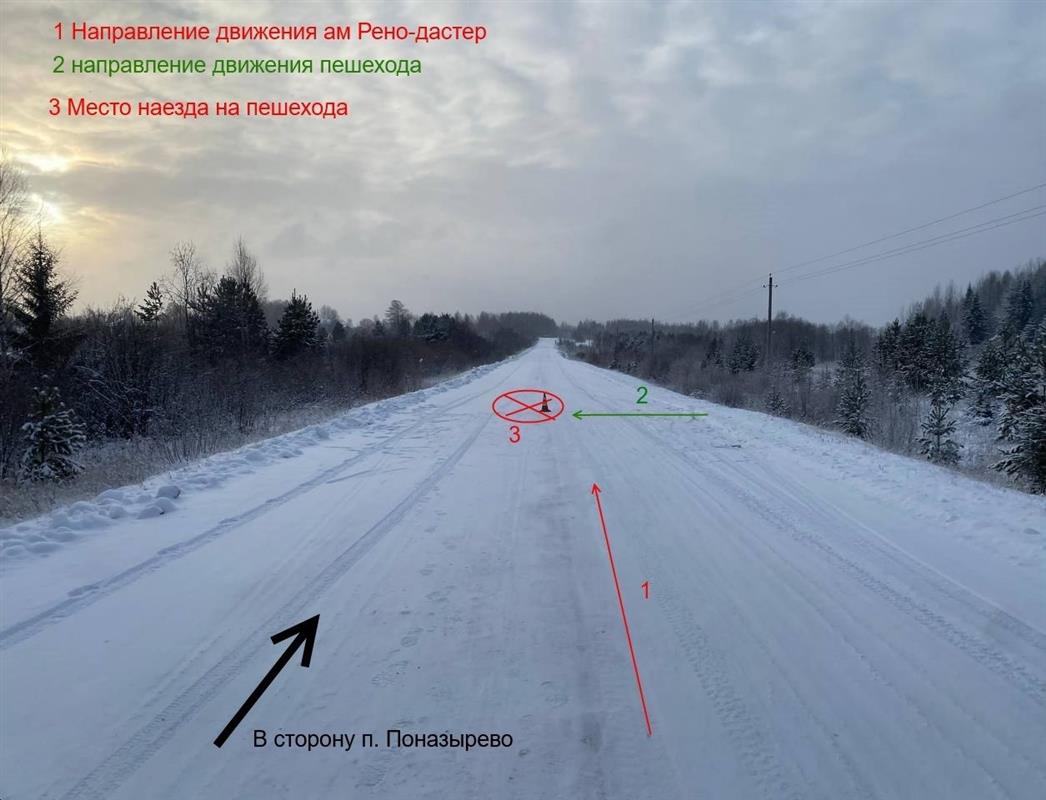 Женщина за рулём «Рено» сбила пешехода на костромской трассе
