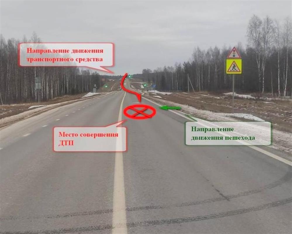 В Костромской области начинающий водитель пошел на обгон и сбил пешехода 