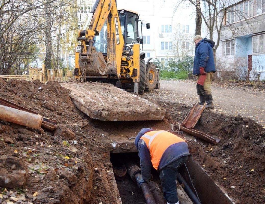 Устранение дефектов на трубопроводах в Костроме ведётся без выходных