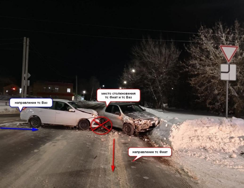 При столкновении двух автомобилей на костромском перекрёстке пострадал пассажир
